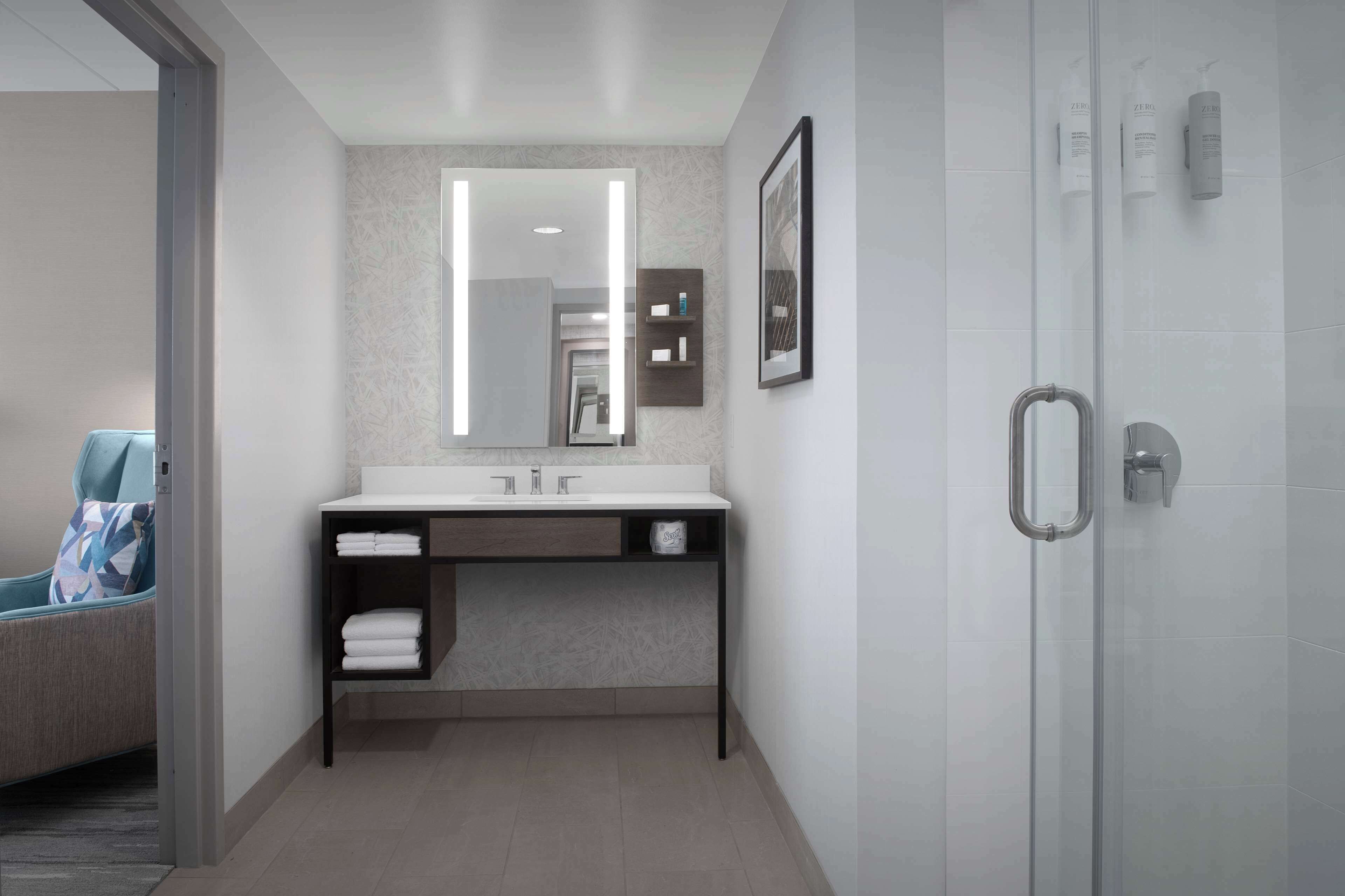 suite, 1 king bed | bathroom | designer toiletries, hair dryer, towels, soap