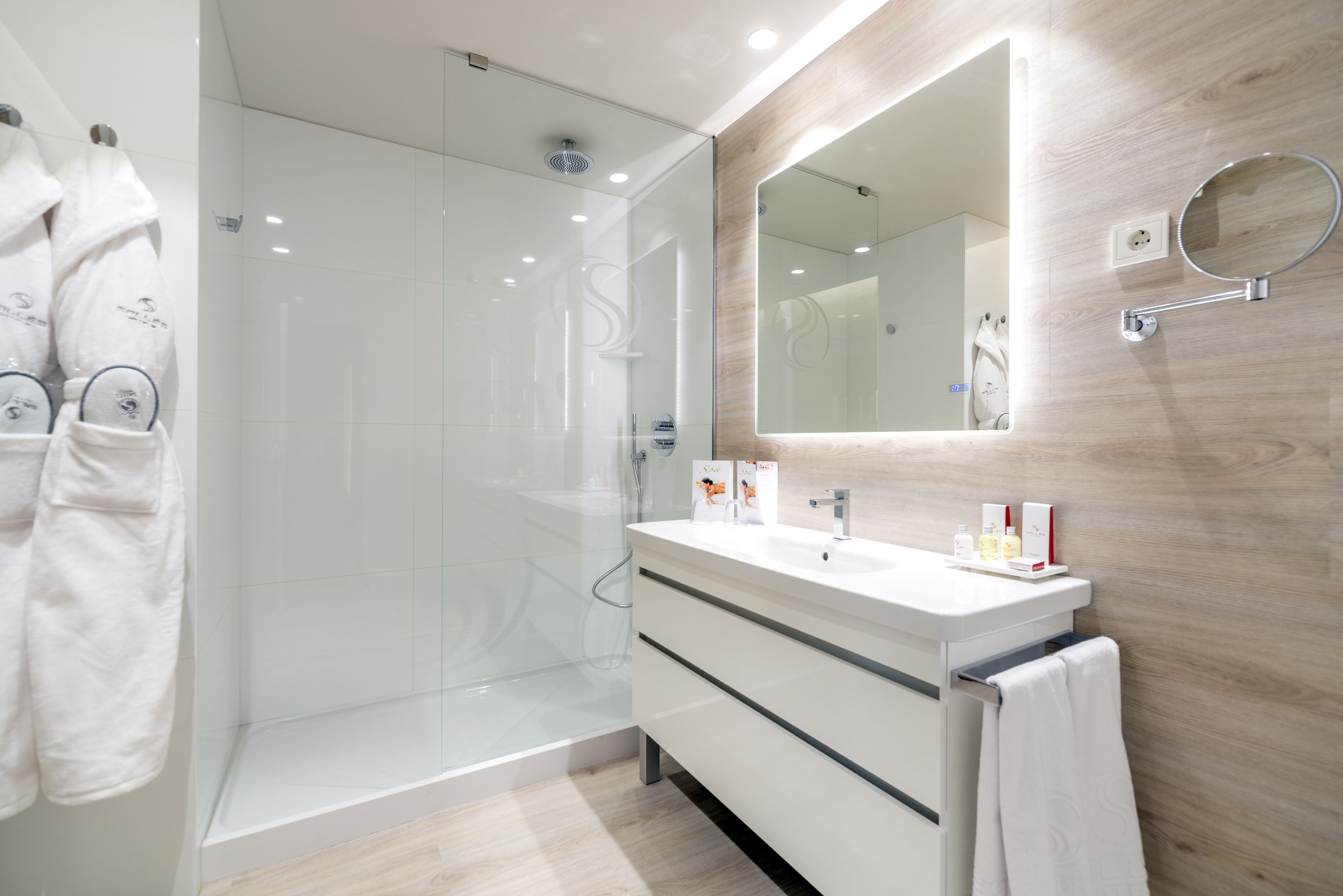 free toiletries, hair dryer, bathrobes, towels