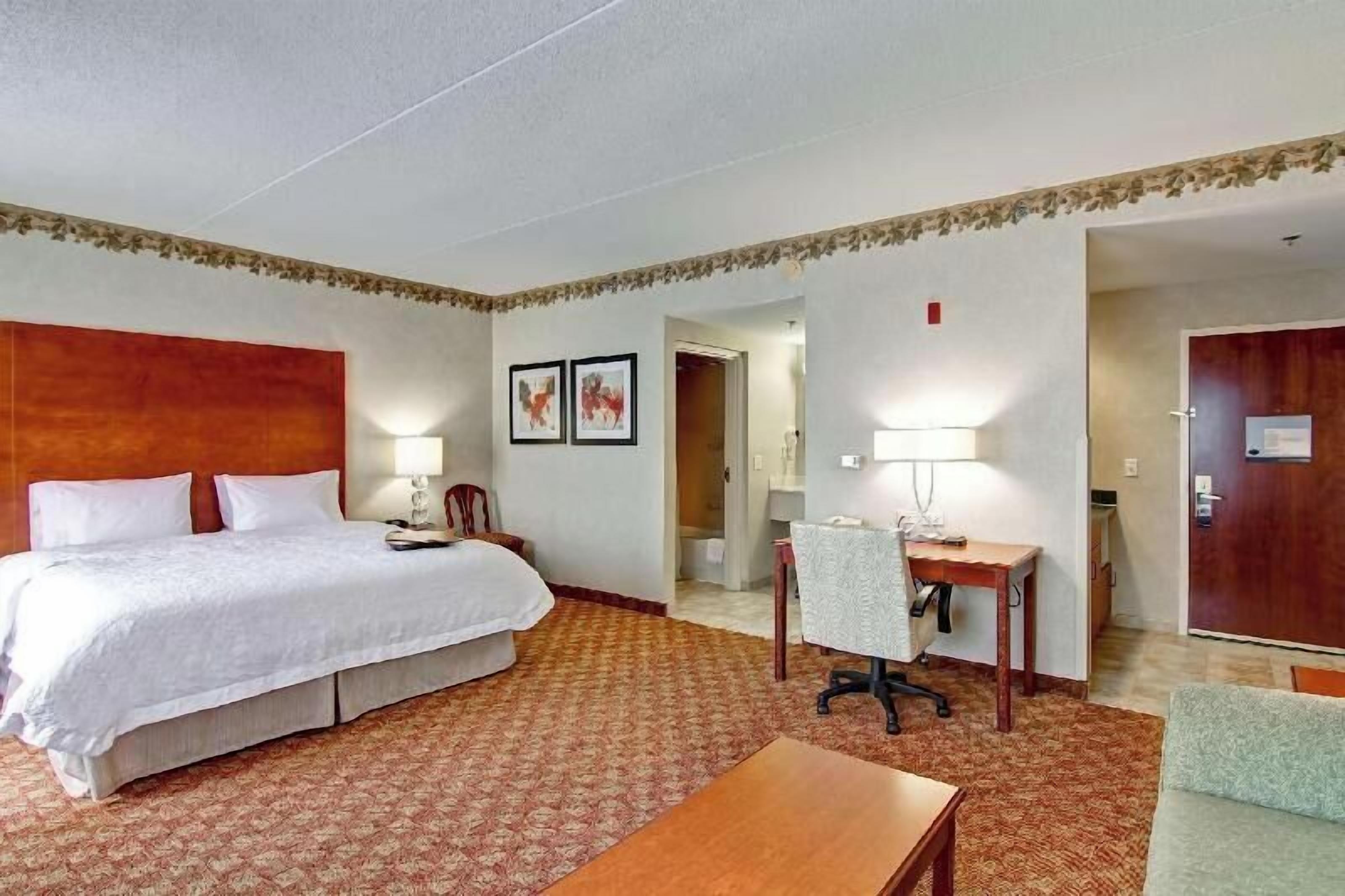 Premium bedding, desk, blackout curtains, iron/ironing board