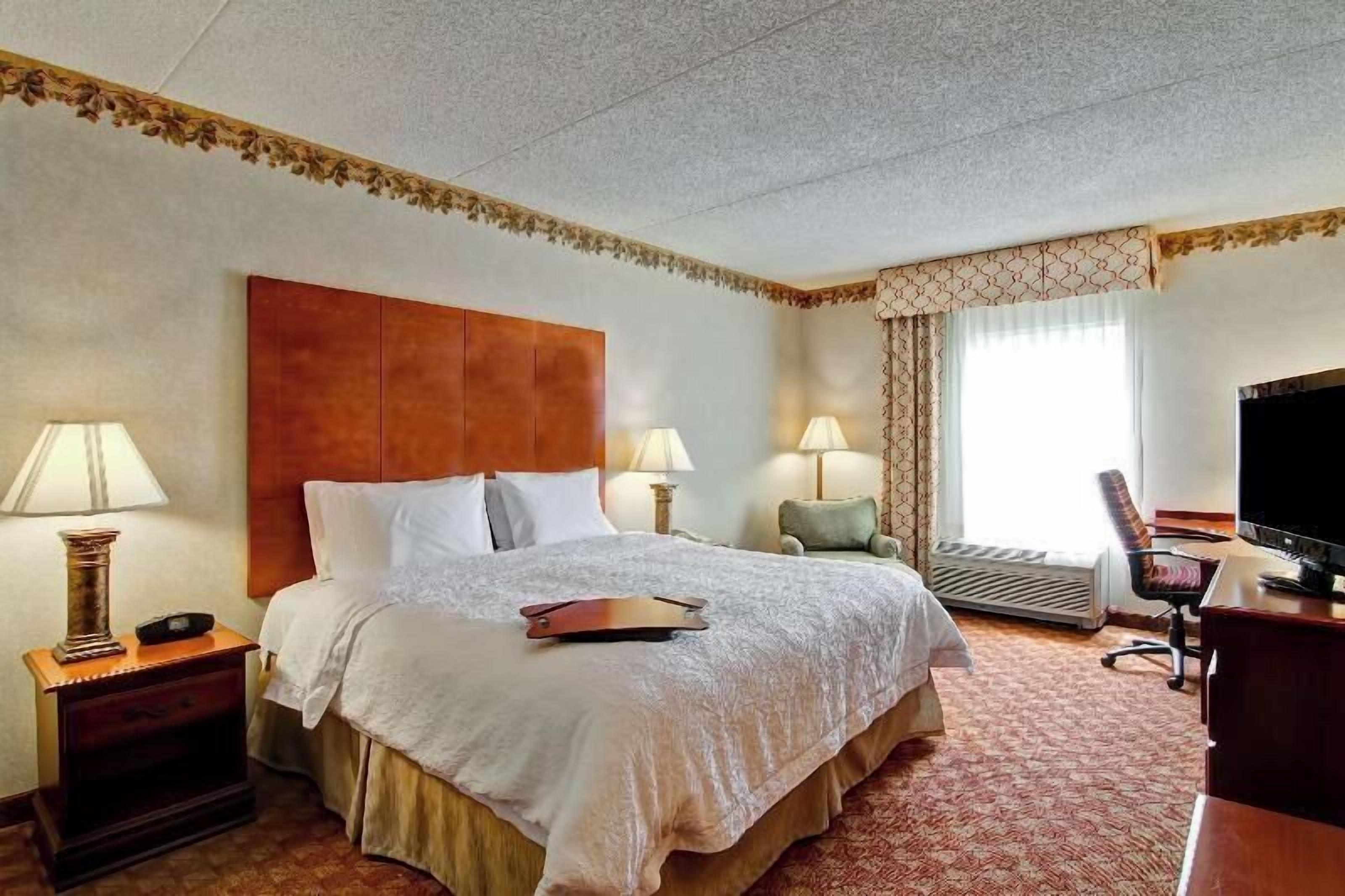 Premium bedding, desk, blackout curtains, iron/ironing board