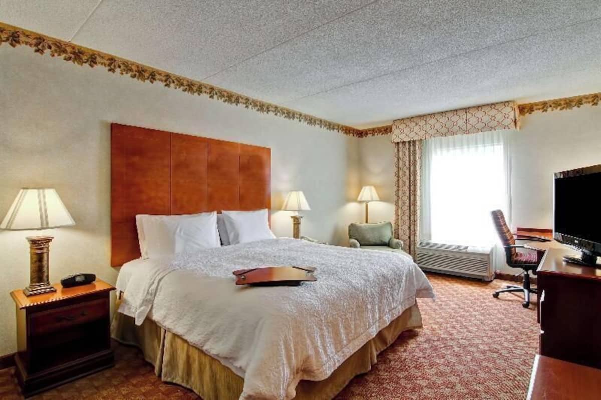 Premium bedding, desk, blackout curtains, iron/ironing board