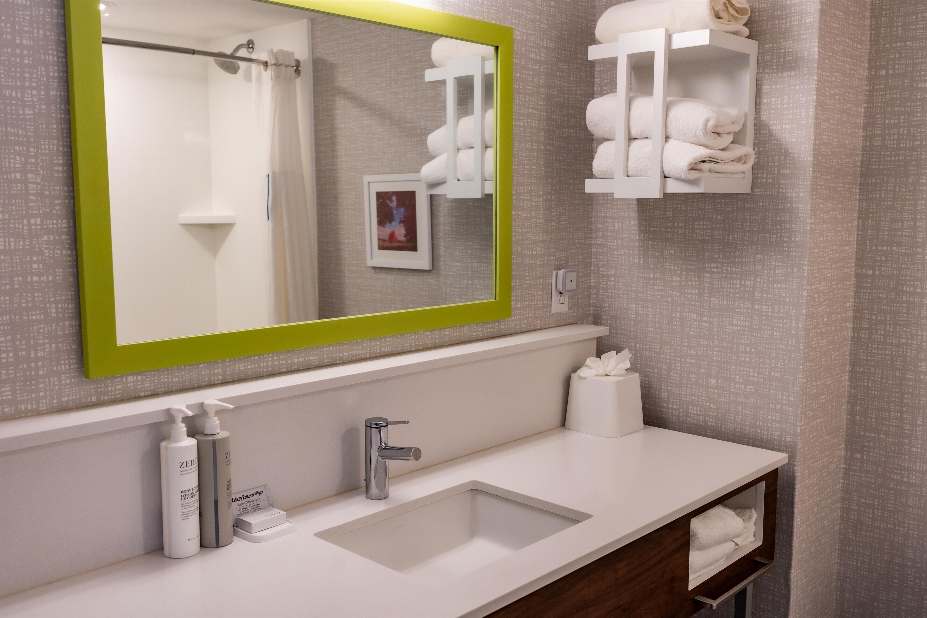 standard room, 2 queen beds | bathroom | combined shower/bathtub, hair dryer, towels