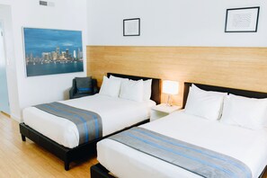 Standard Room, 2 Double Beds | Premium bedding, in-room safe, desk, laptop workspace