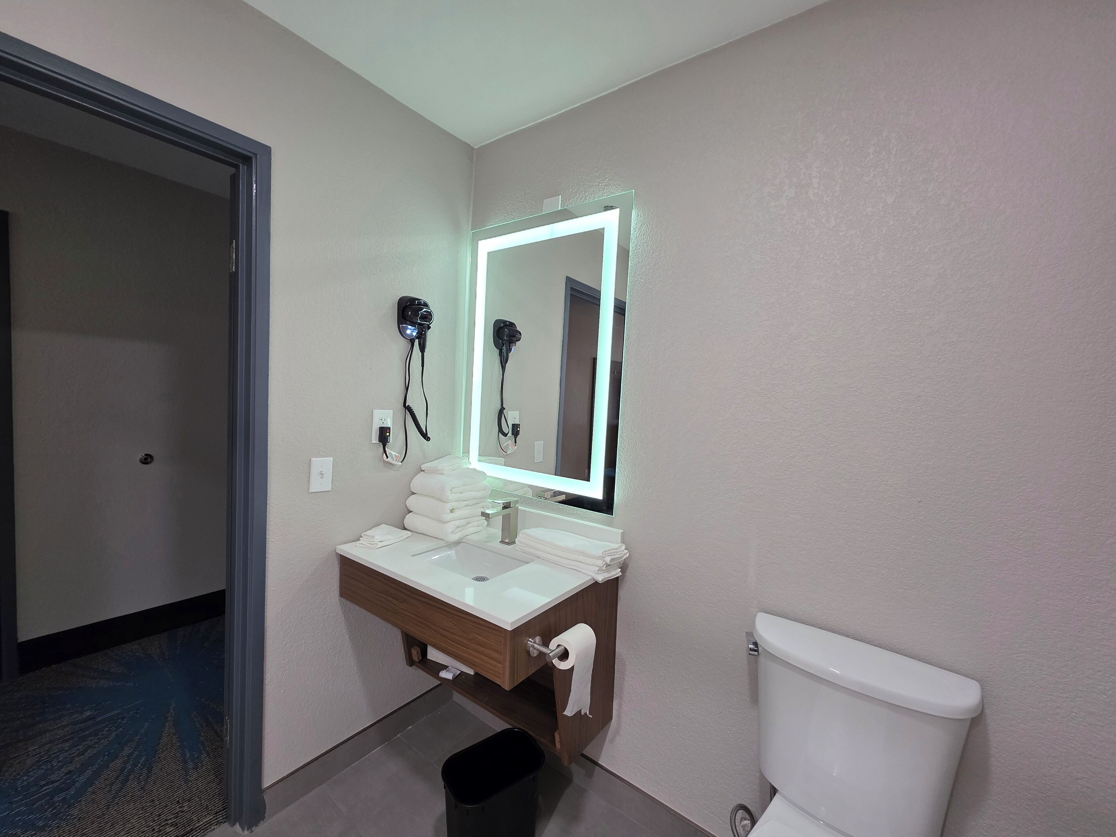 Værelse - 1 kingsize-seng - tilpasset personer med nedsat mobilitet - ikke-ryger (Roll-In Shower) | Badeværelse | Kombination af bruser/badekar, gratis toiletartikler, hårtørrer