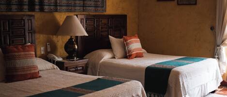 Family Room, 2 Double Beds | Courtyard view