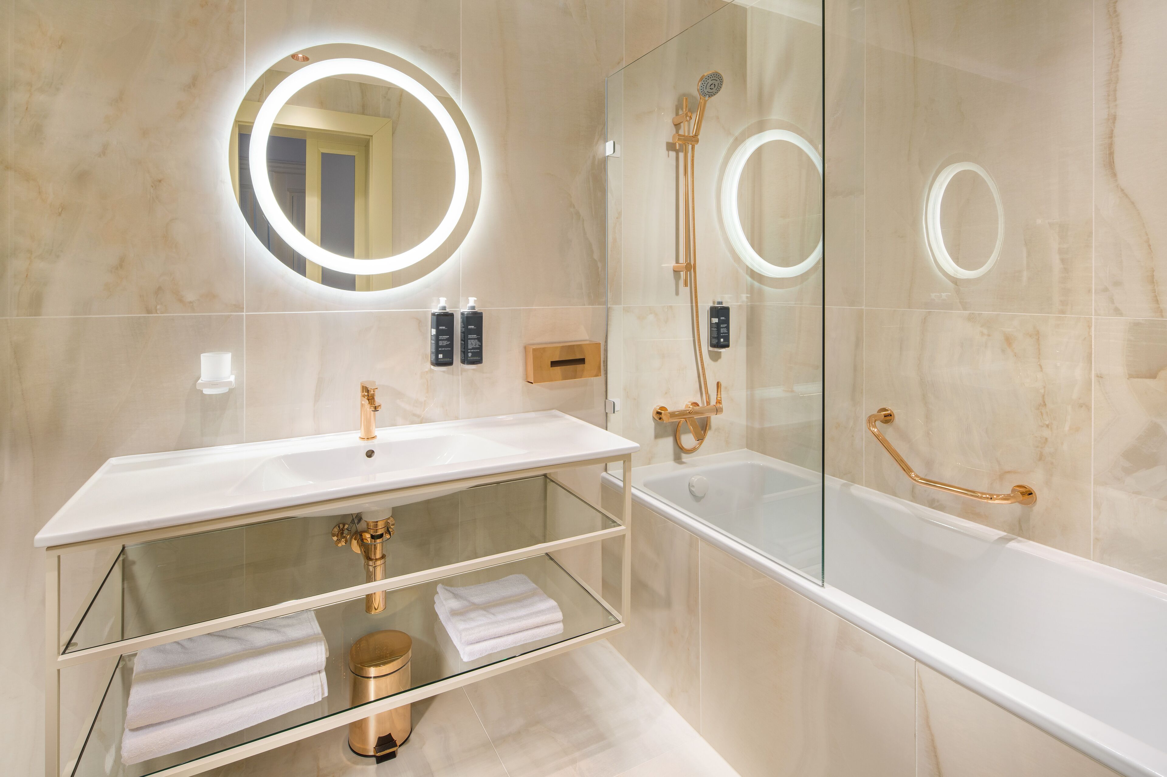 free toiletries, hair dryer, bathrobes, towels