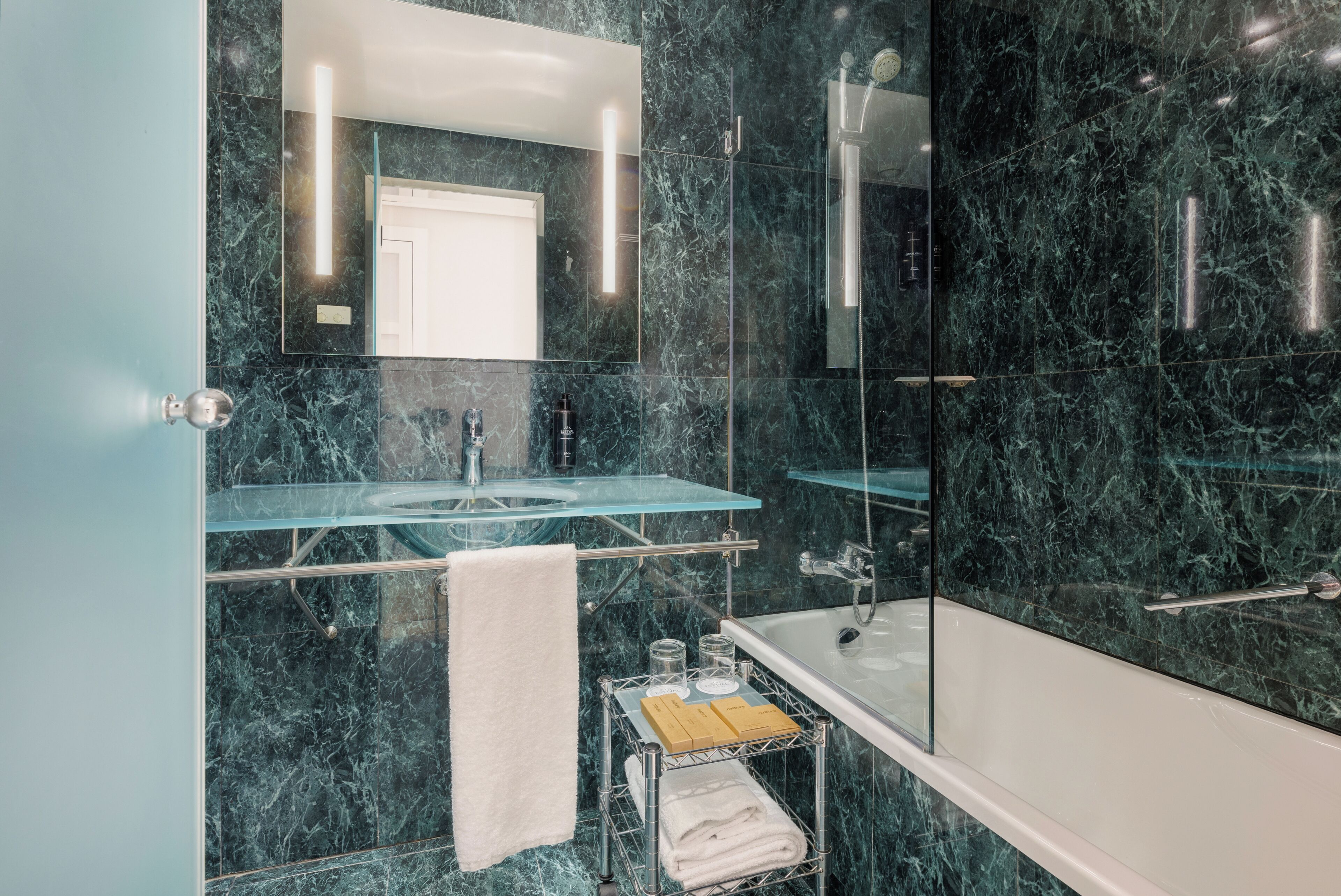 free toiletries, hair dryer, towels, soap