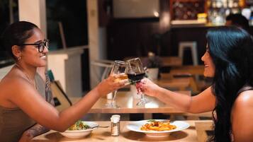 Breakfast, lunch, dinner served; international cuisine, beach views