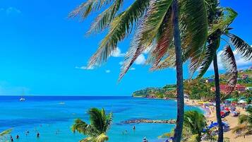 Serveert ontbijt, lunch, diner, internationale gerechten, strandzicht