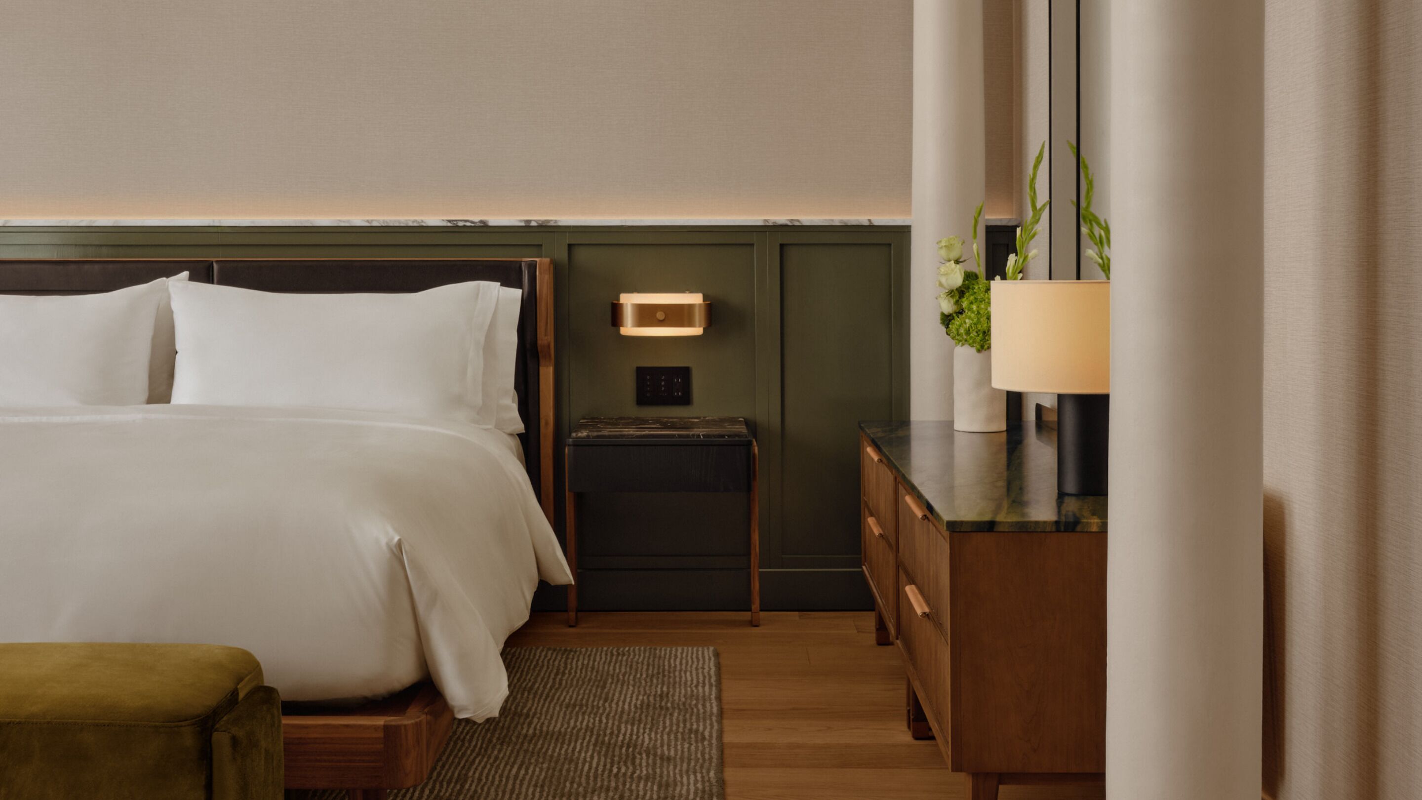 Frette Italian sheets, premium bedding, down duvets, pillow-top beds