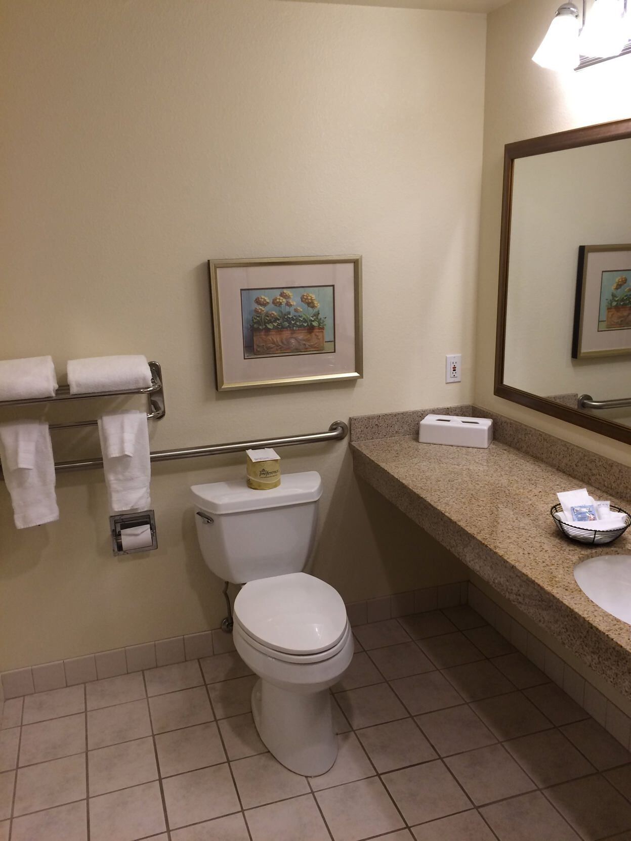 Bathroom | Combined shower/tub, free toiletries, hair dryer, towels