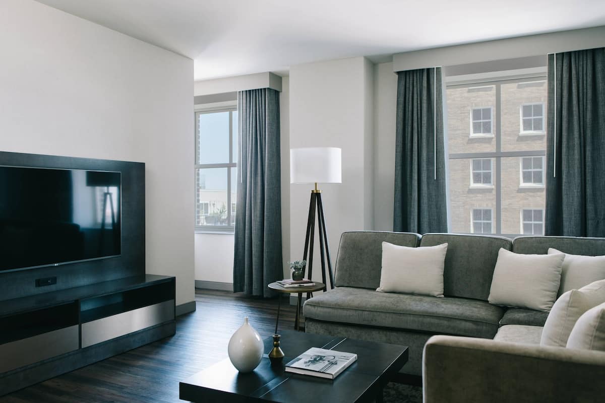 55-inch flat-screen TV with satellite channels, TV, Netflix