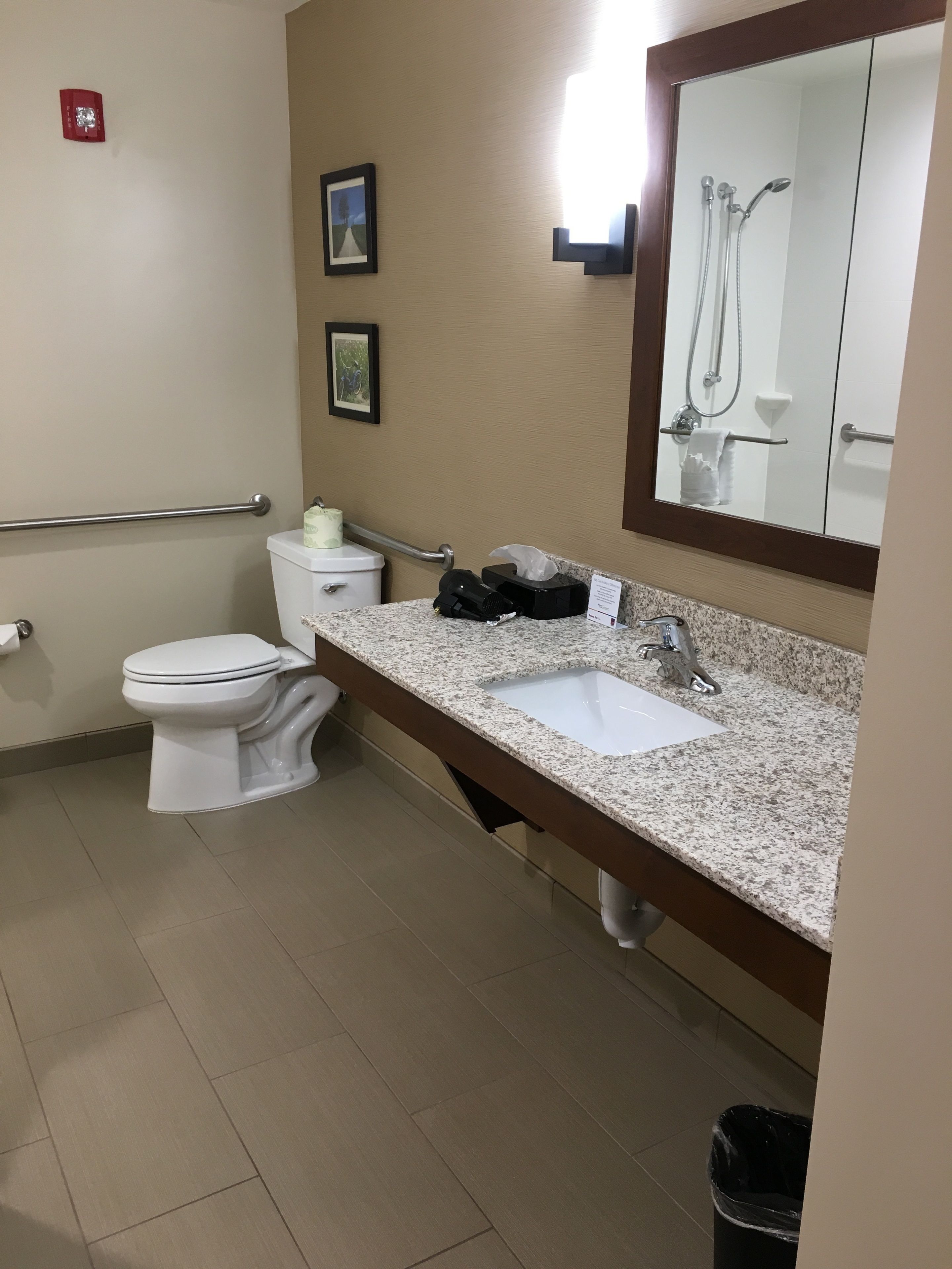 suite, 1 king bed, accessible, non smoking | bathroom | free toiletries, hair dryer, towels, soap