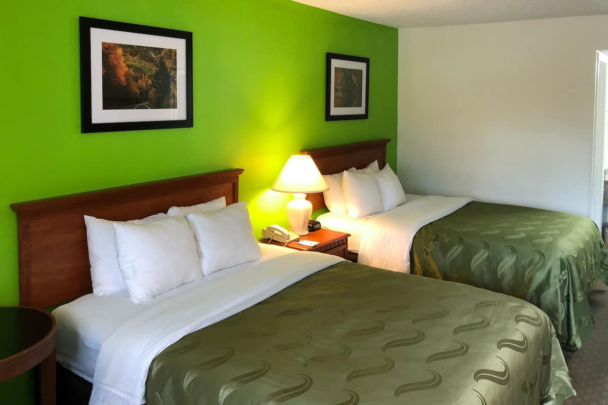 Exterior Room, 2 Queen Beds, Non Smoking (Pet Friendly) | Blackout curtains, iron/ironing board, free cots/infant beds, free WiFi