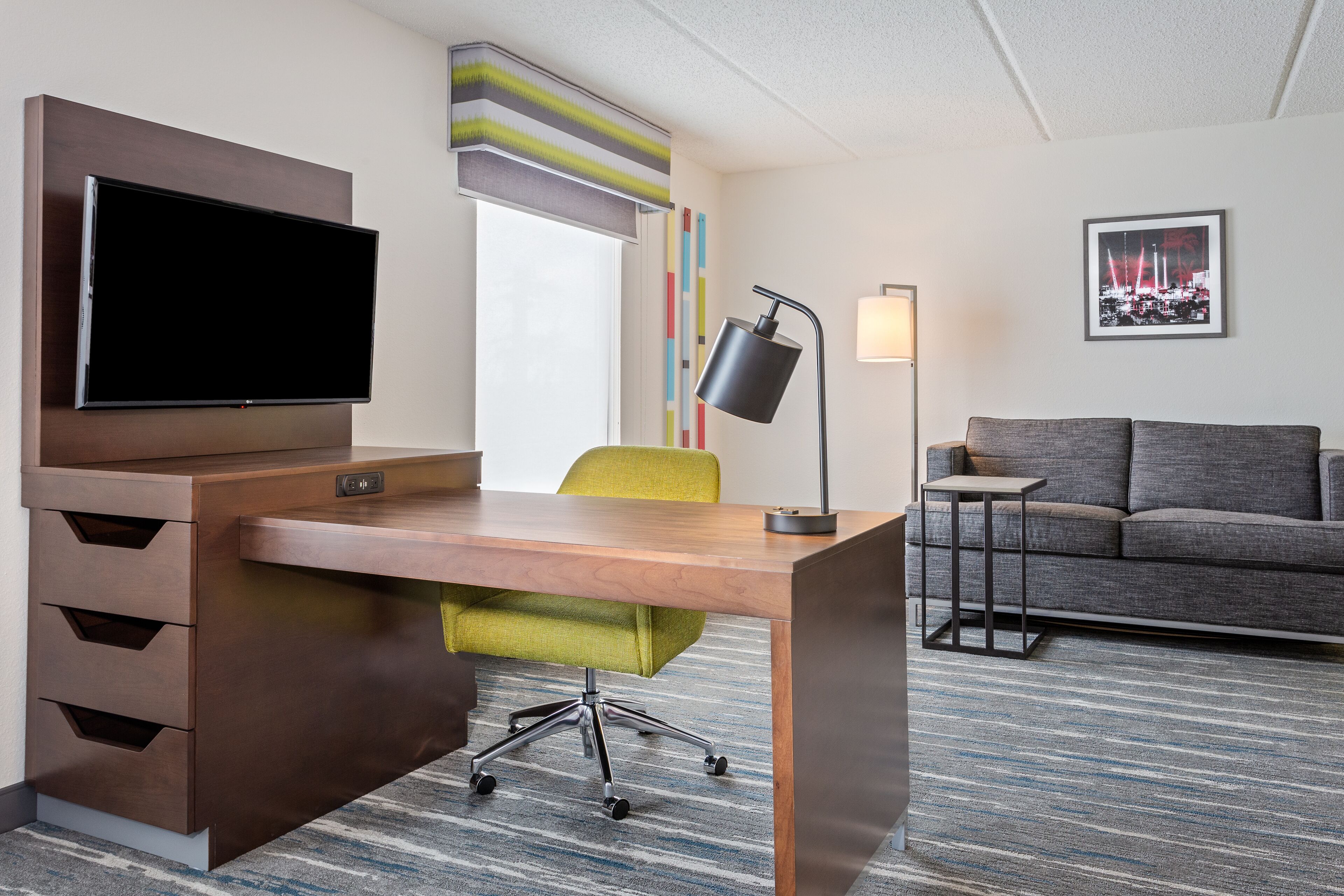 studio suite two queens | hypo-allergenic bedding, desk, blackout curtains, iron/ironing board