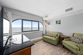 Suite | Living area | 27-inch TV with digital channels at Sea Mist Oceanfront Resort