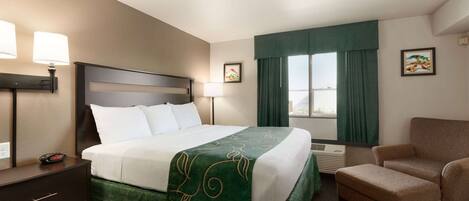 Room, 1 King Bed, Non Smoking | Desk, iron/ironing board, free cribs/infant beds, rollaway beds