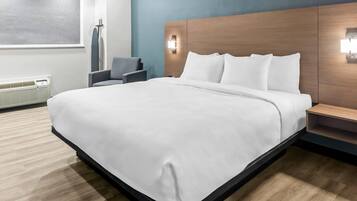 Room, 1 King Bed, Accessible, Non Smoking | In-room safe, desk, soundproofing, iron/ironing board