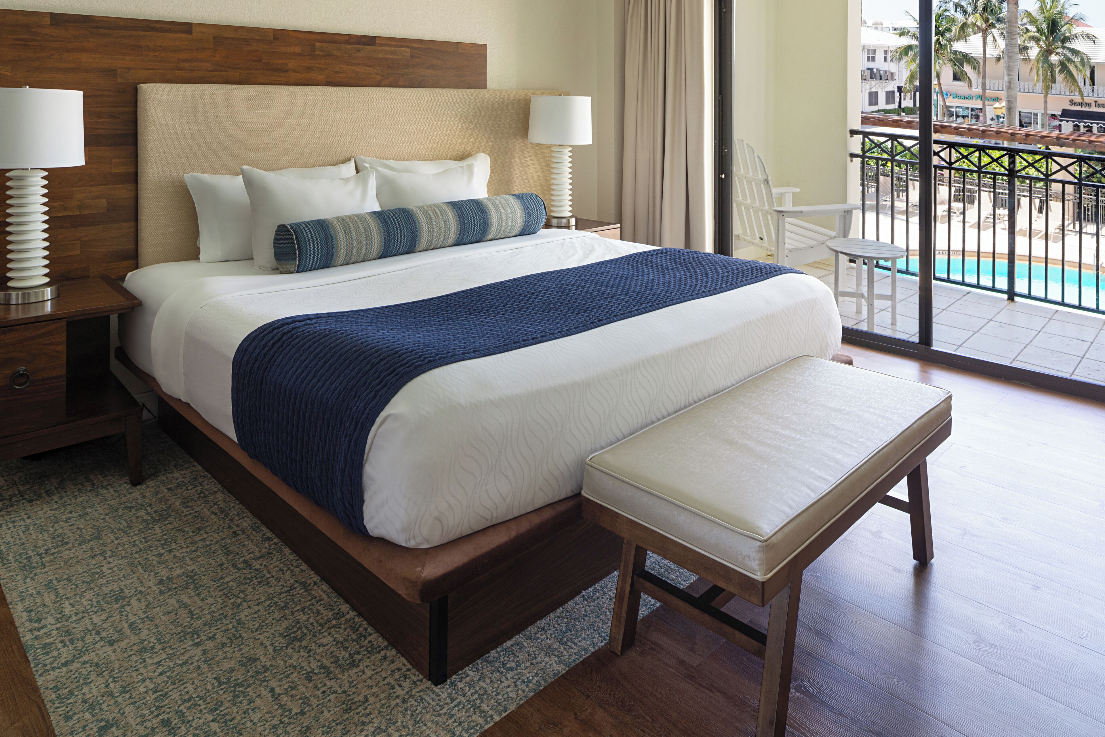 Suite, 1 King Bed with Sofa bed, Mobility Accessible, Pool View (Mobility Accessible) | In-room safe, iron/ironing board, bed sheets, alarm clocks