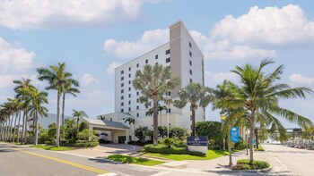 Hotel exterior and entrance at The Atlantic Suites on the Ave