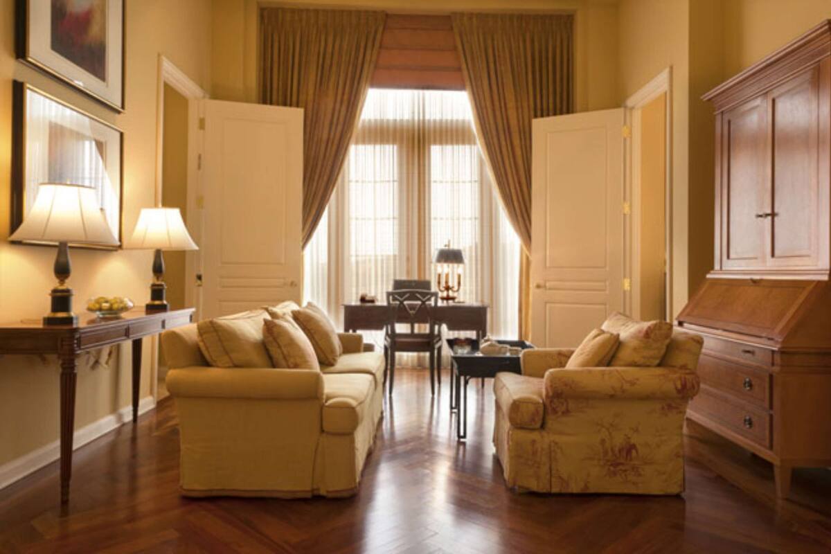 Presidentiële suite, 1 kingsize bed | Luxe beddengoed, pillowtop-bedden, een kluis op de kamer, een bureau