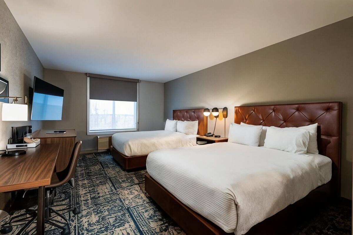 Desk, blackout curtains, iron/ironing board, free WiFi