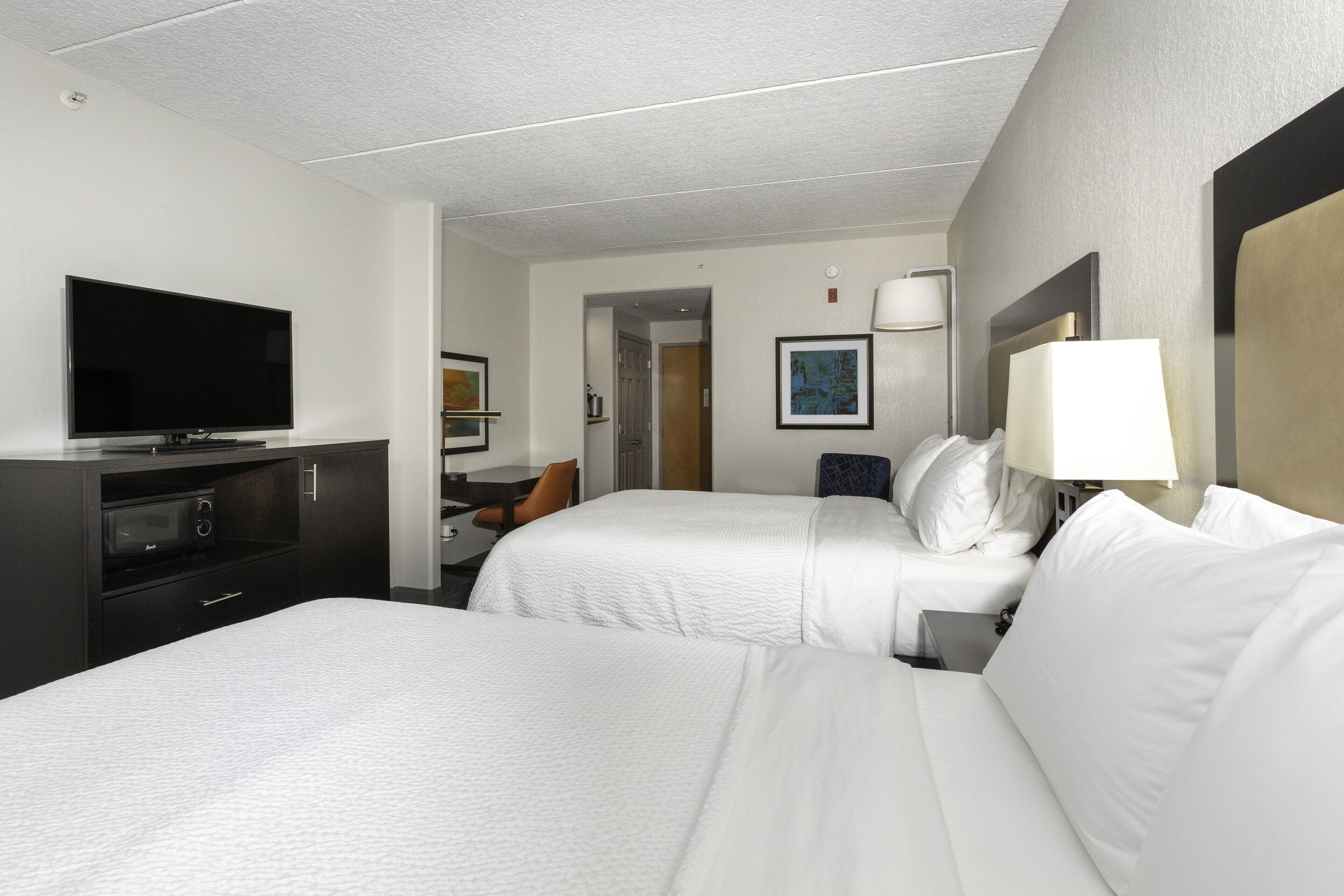 standard room, 2 queen beds | pillow-top beds, in-room safe, desk, blackout curtains