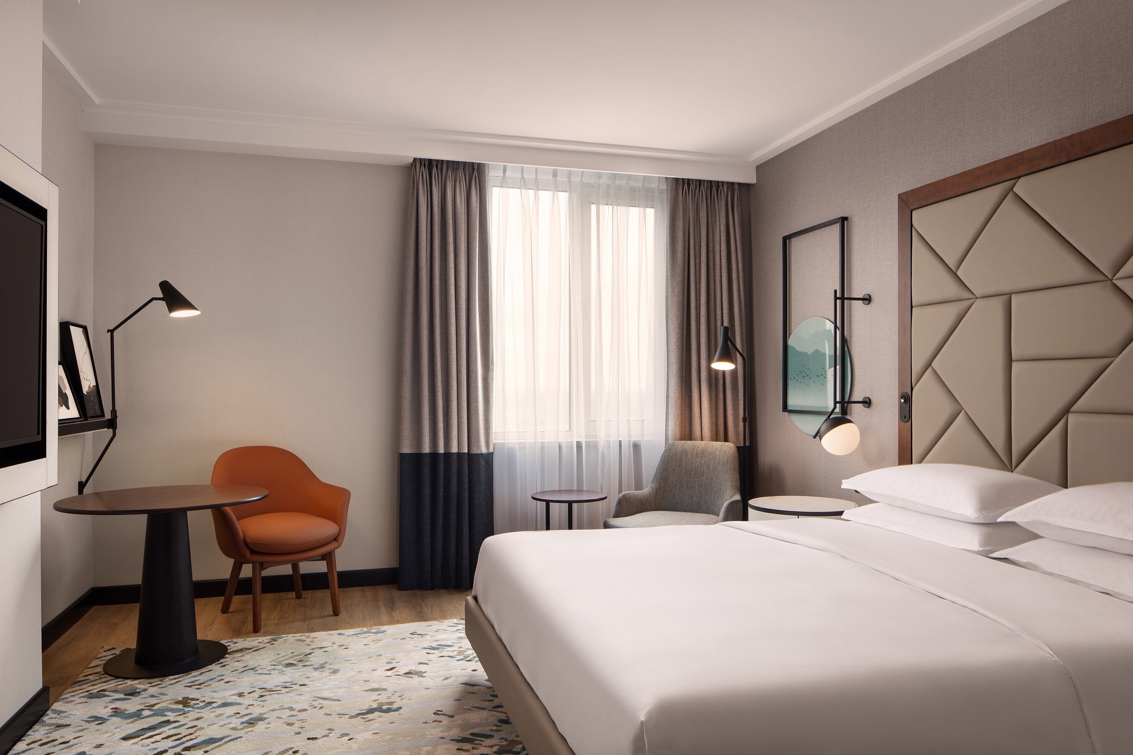 Hypo-allergenic bedding, minibar, in-room safe, individually decorated