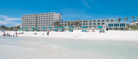 On the beach, white sand, snorkeling, surfing