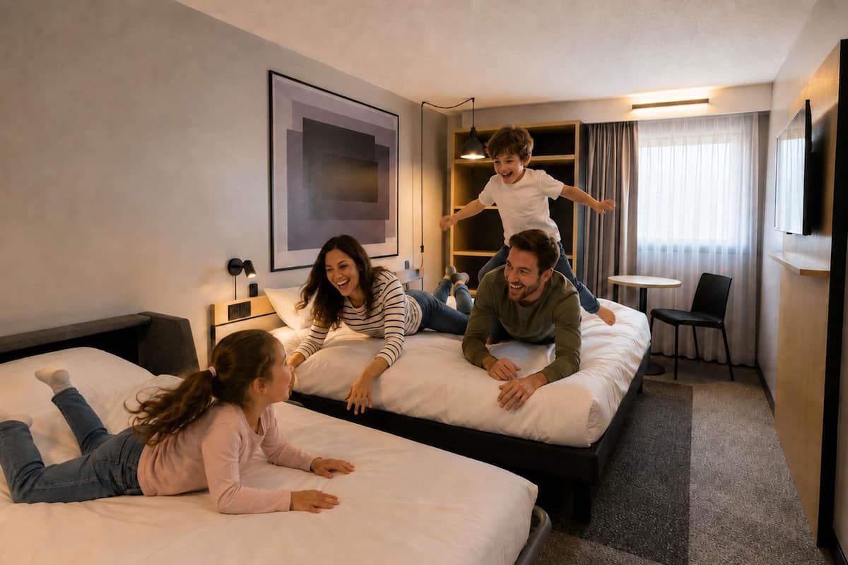 Chambre Standard, Plusieurs lits | Literie de qualitĂ©, bureau, rideaux dâobscurcissement