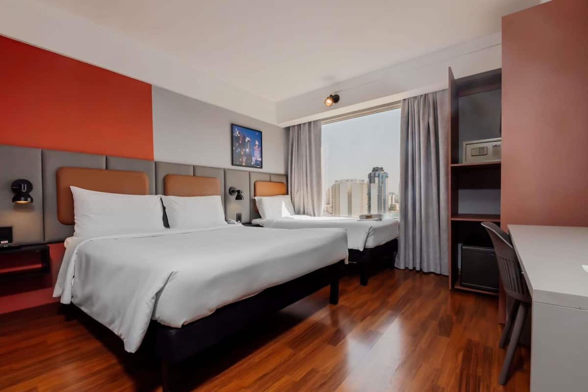 Standard Room, Multiple Beds | Minibar, in-room safe, desk, iron/ironing board