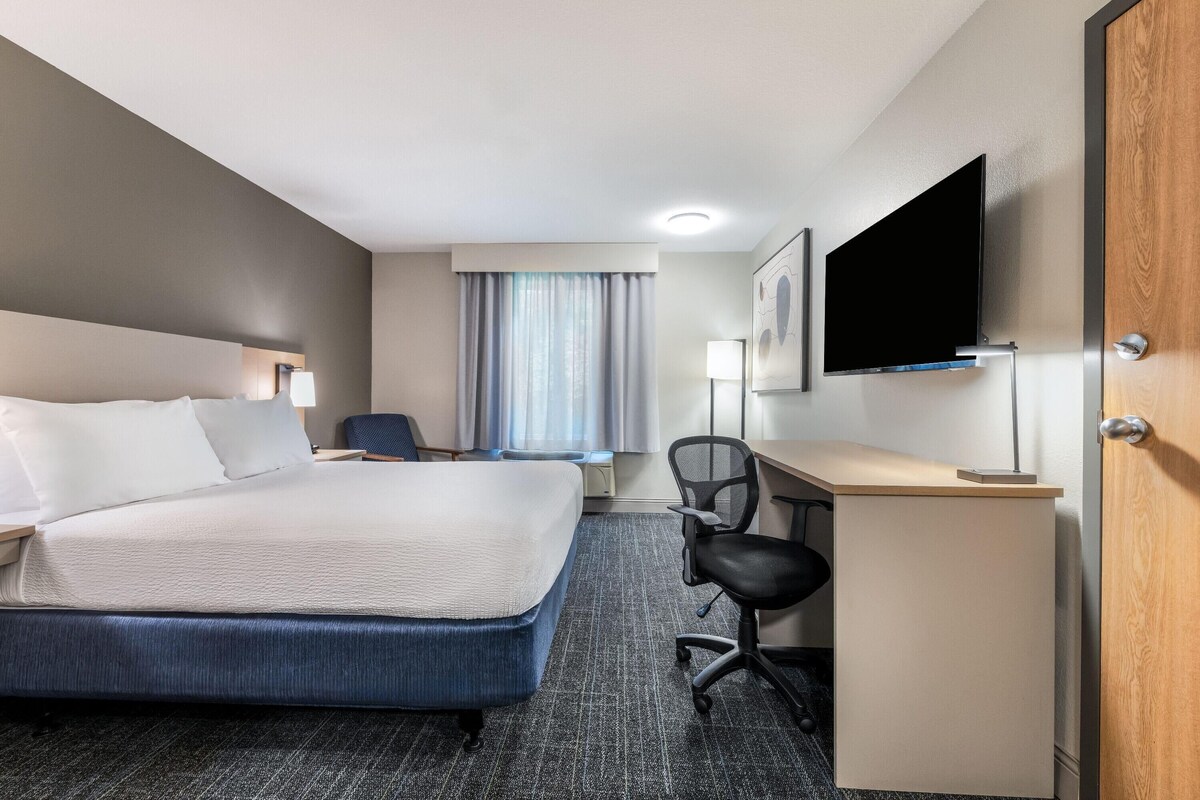 Room, 1 Queen Bed, Accessible, Non Smoking | Premium bedding, laptop workspace, iron/ironing board