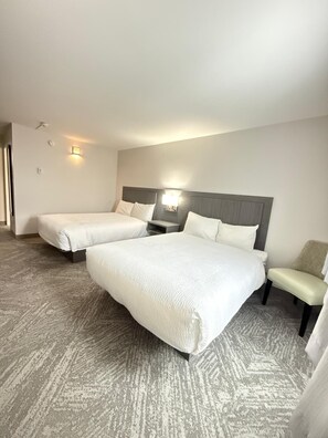 Premium bedding, blackout drapes, iron/ironing board