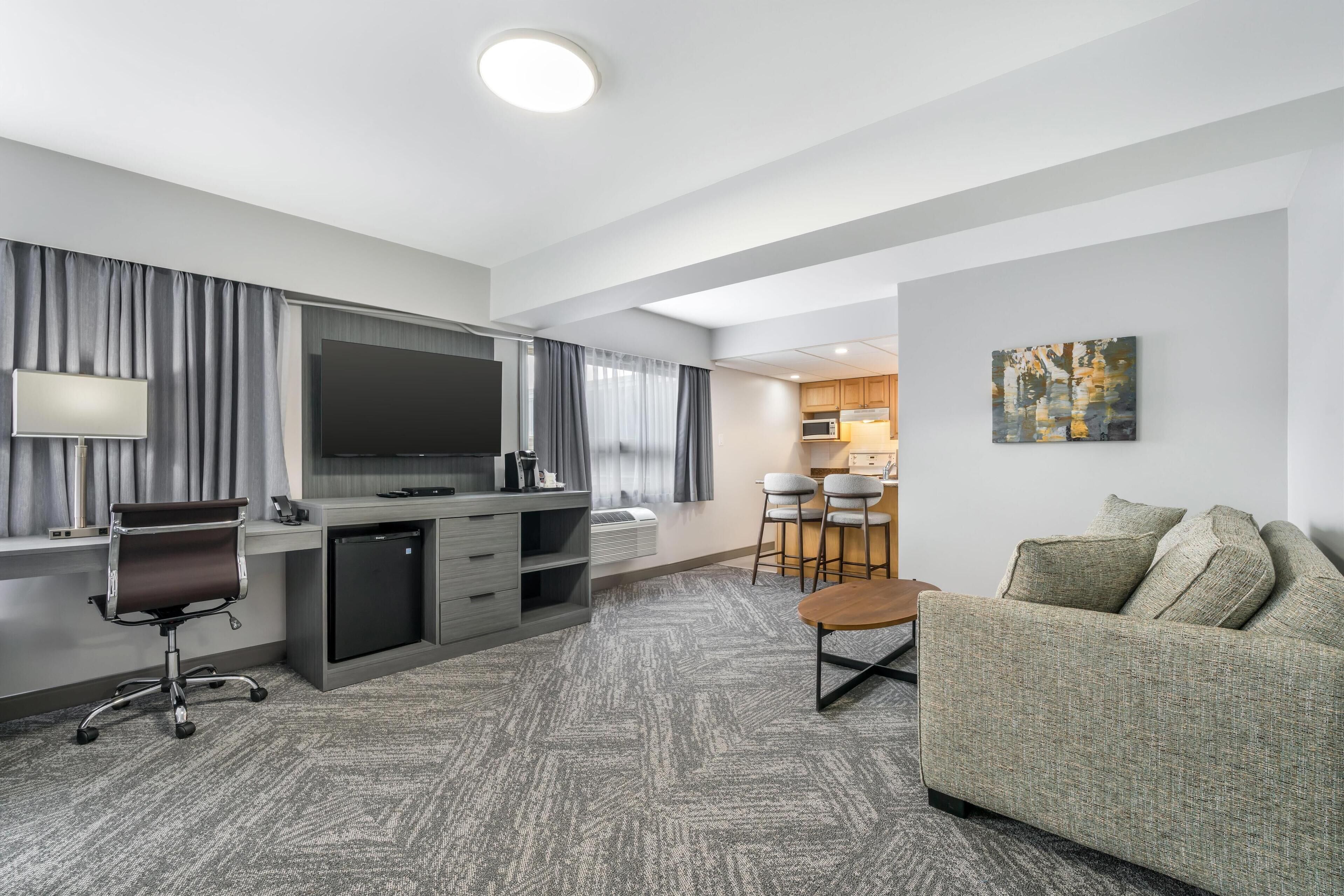 standard room, 1 king bed, non smoking, kitchen (singlesofabed;larger rm, full kitchen) | 1 bedroom, premium bedding, down duvets, desk