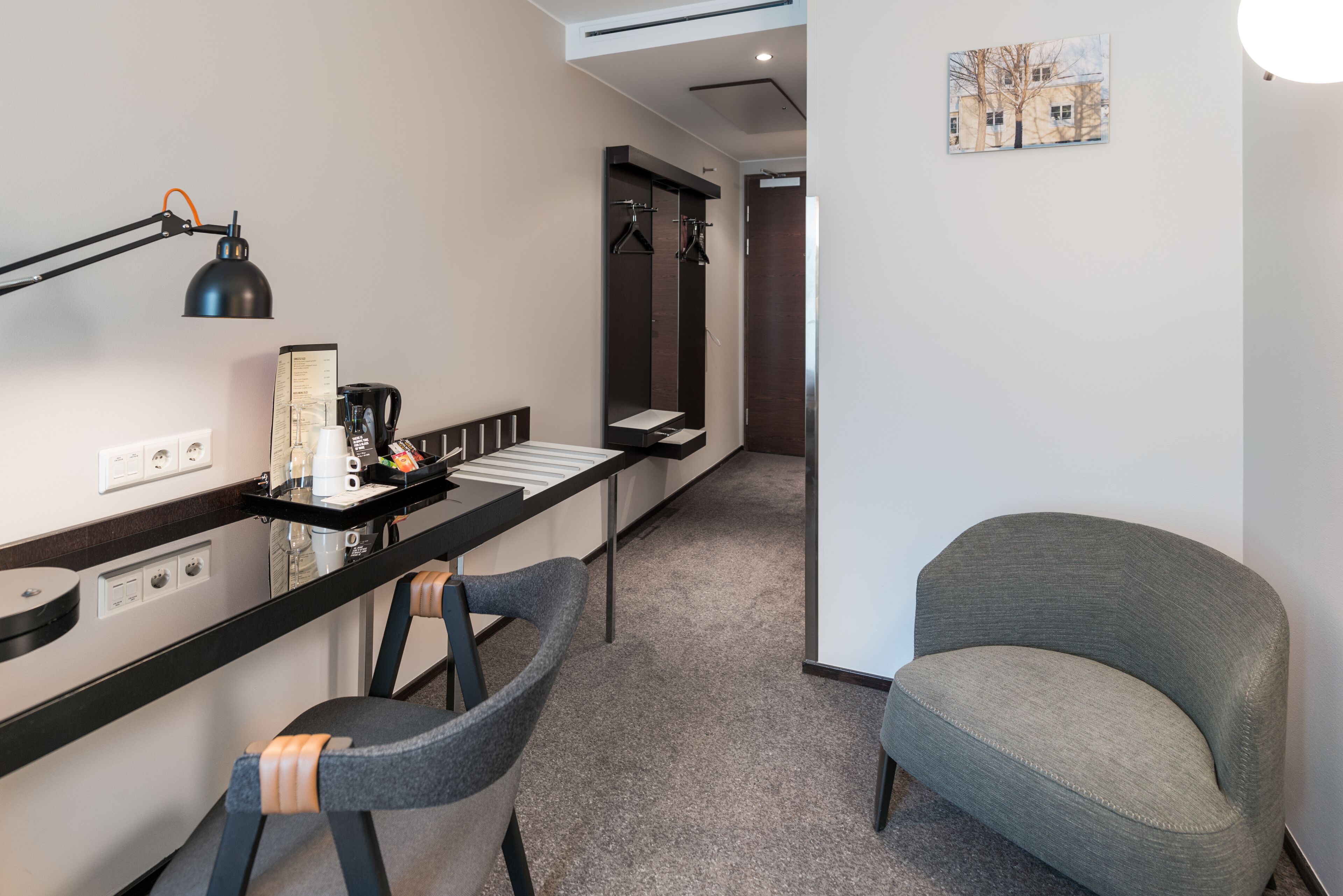 compact double room | living area | lcd tv