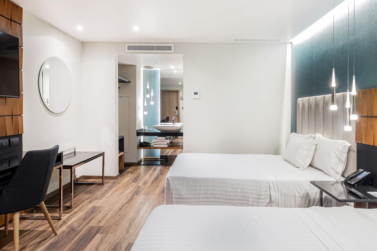 Premium bedding, pillowtop beds, in-room safe, desk