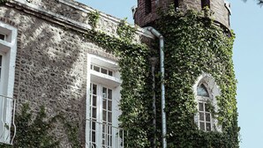 Un bâtiment doté d’une tour dont la partie inférieure est en briques et la partie supérieure est blanche, et qui est en partie recouverte de lierre.