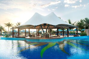 2 outdoor pools, open 10:00 AM to 7:00 PM, pool umbrellas, pool loungers - Le Meridien Al Aqah Beach Resort (Al Aqah)