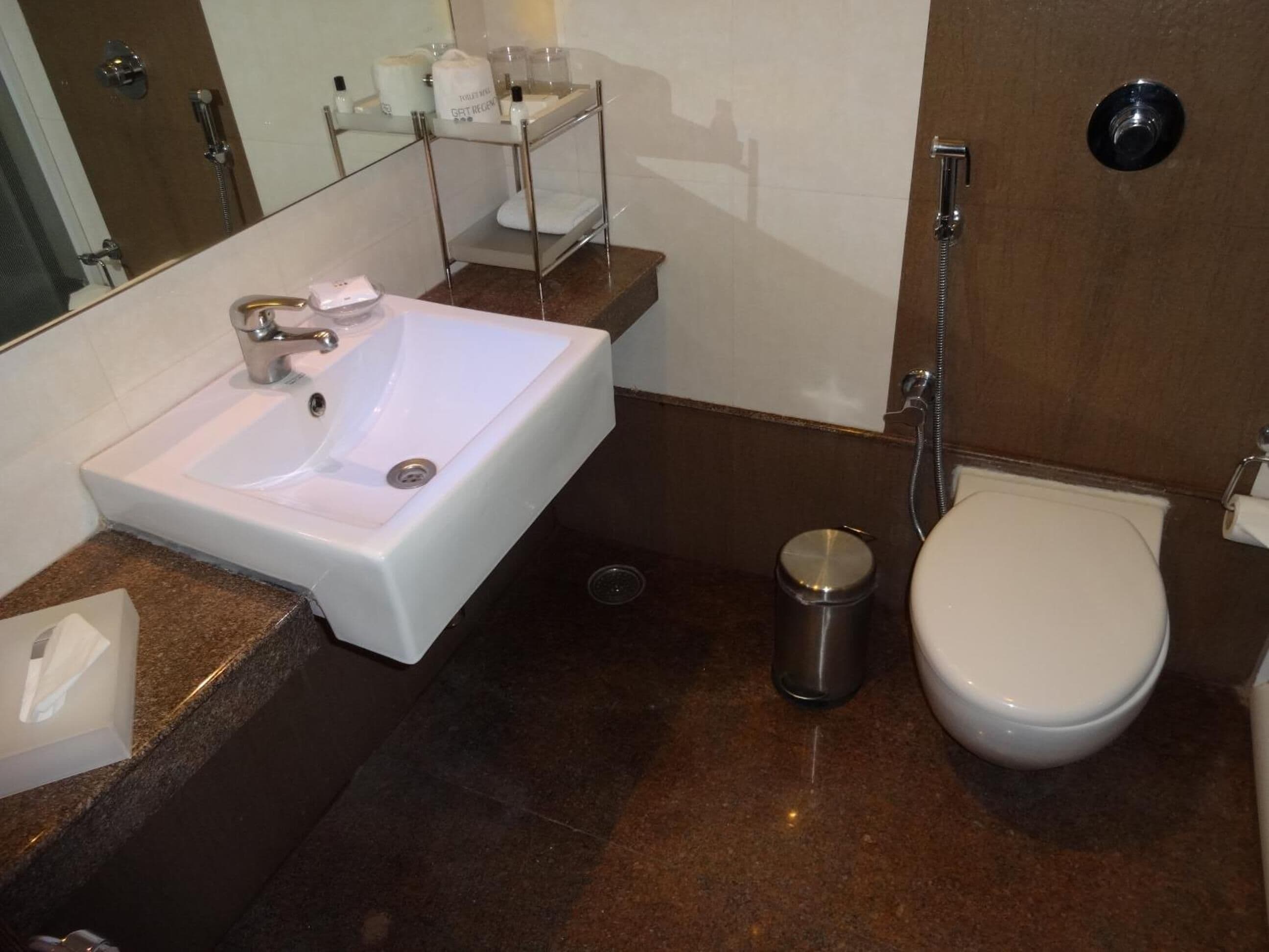 free toiletries, hair dryer, slippers, towels