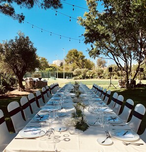Outdoor wedding area