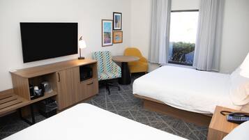 Two queen beds non smoking | In-room safe, iron/ironing board, free WiFi, bed sheets