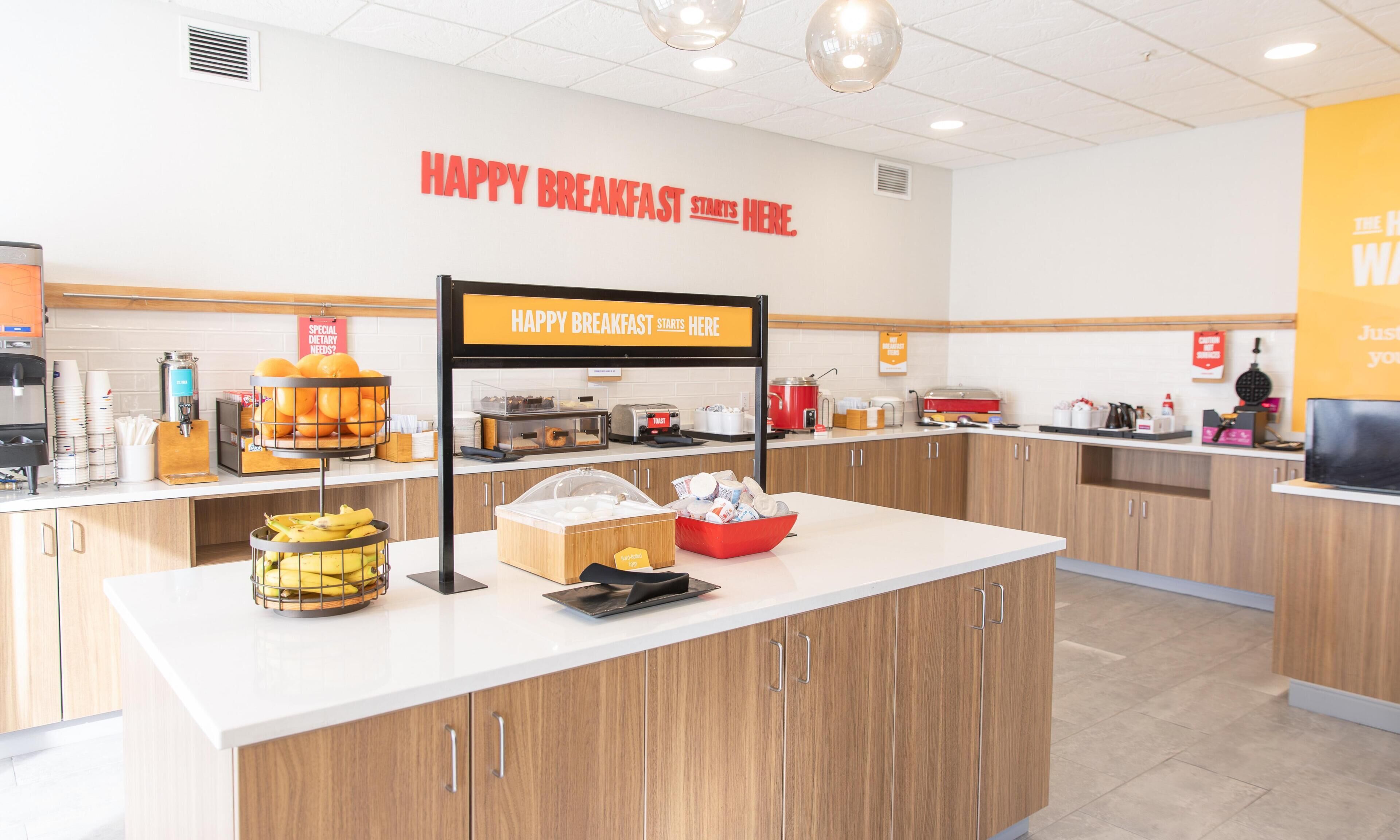 Free daily buffet breakfast