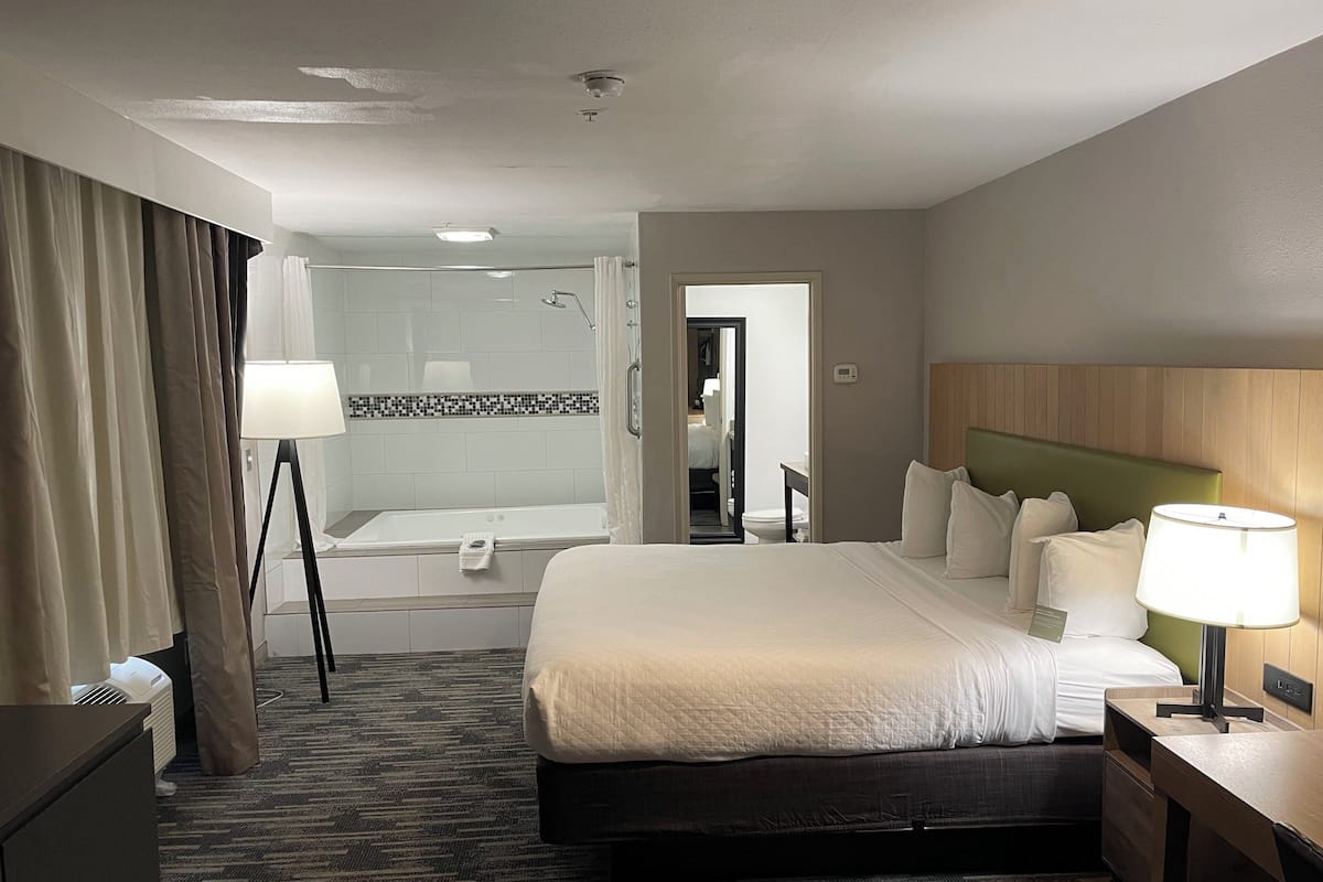 Suite, 1 King Bed, Non Smoking, Jetted Tub | Desk, blackout drapes, soundproofing, iron/ironing board