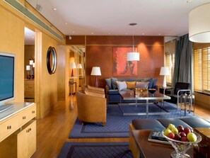 Presidential Suite, 1 King Bed, Sea View | Living area | LCD TV, video-game console, pay movies