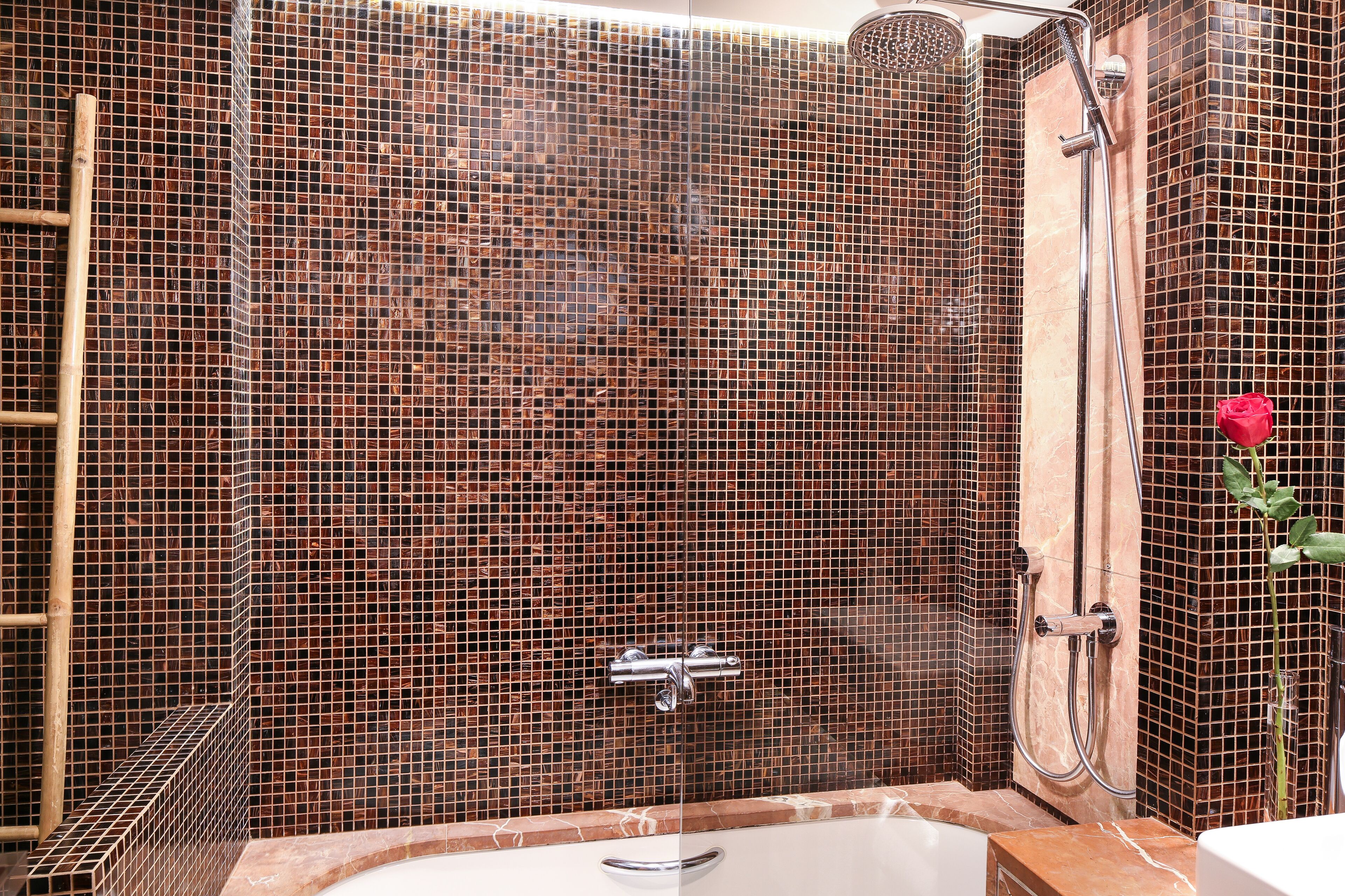 shower, free toiletries, hair dryer, bathrobes