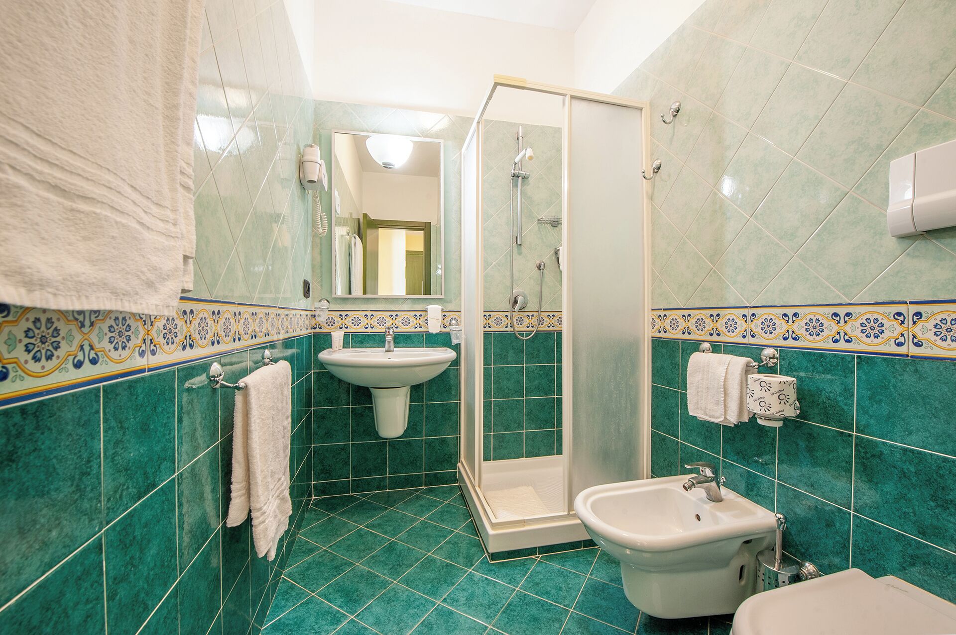 superior room, 1 king bed, terrace, sea view | bathroom | shower, free toiletries, hair dryer, bidet
