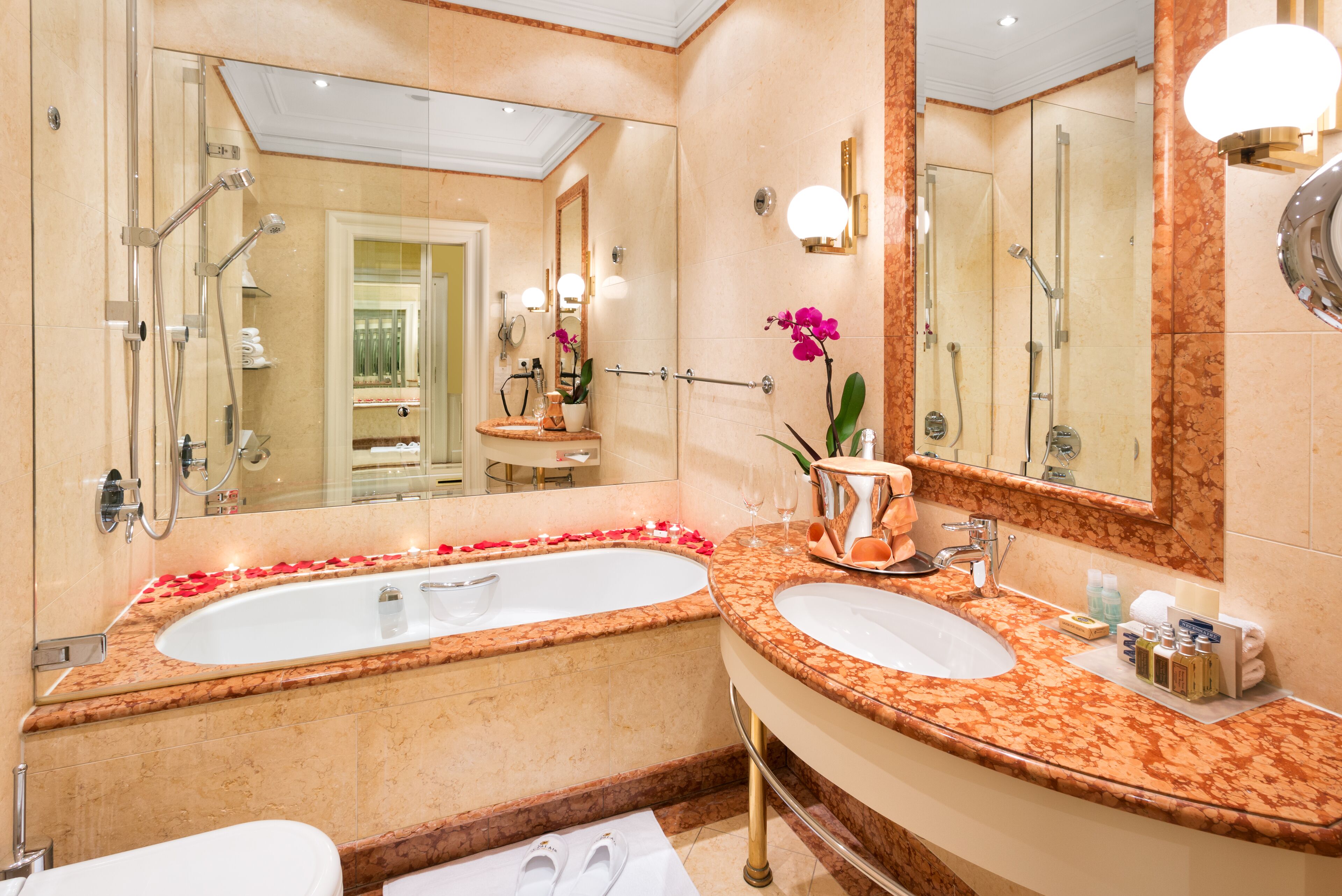 economy double or twin room | bathroom | bathtub, hair dryer, towels, soap