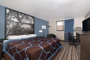Quarto standard, 1 cama King | Escrivaninha, berços grátis, Wi-Fi de cortesia, roupa de cama