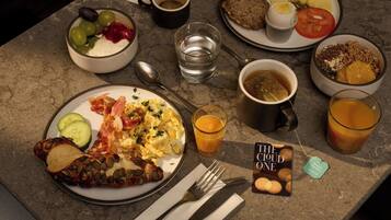 Daily buffet breakfast (EUR 24.50 per person)