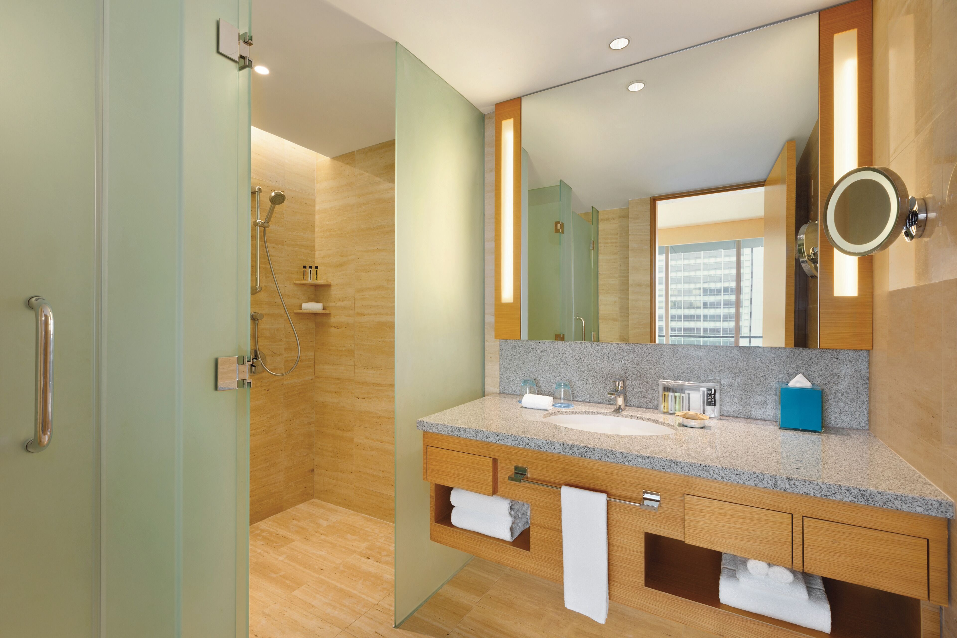 free toiletries, hair dryer, bathrobes, slippers